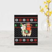Carte Red Panda Ugly Christmas Sweater Reindeer Llama Ri (Fleur jaune)