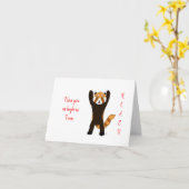 Carte Red Panda Valentine's Day (Fleur jaune)