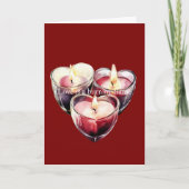 Carte Red Pink Heart Candles Love is a flame (Devant)
