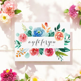 Carte Red Pink White Floral Business Certificat cadeau