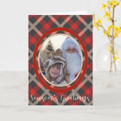 Carte Red Plaid et Woodland VOTRE PHOTO (Fleur jaune)