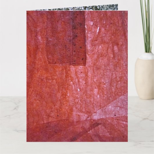 Carte Red plain textured Folded Greeting Card,Ordinary (Devant)