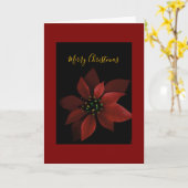 Carte Red Poinsettia Merry Christmas  (Fleur jaune)