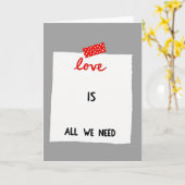 Carte Red Polka Dot Love Note Card (Fleur jaune)