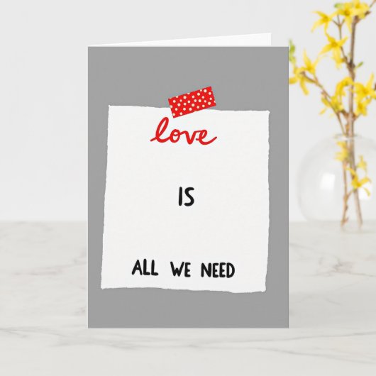 Carte Red Polka Dot Love Note Card (Fleur jaune)