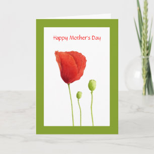 Carte Red Poppy pour la fête des mères