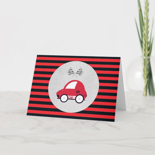 Carte Red Race Car Anniversaire Classic Merci (Devant)