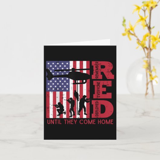 Carte Red Rappelez-vous tous déployé Drapeau Hélicoptère (Fleur jaune)