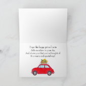 Carte Red Retro Fiat 500 Va bien (Intérieur)