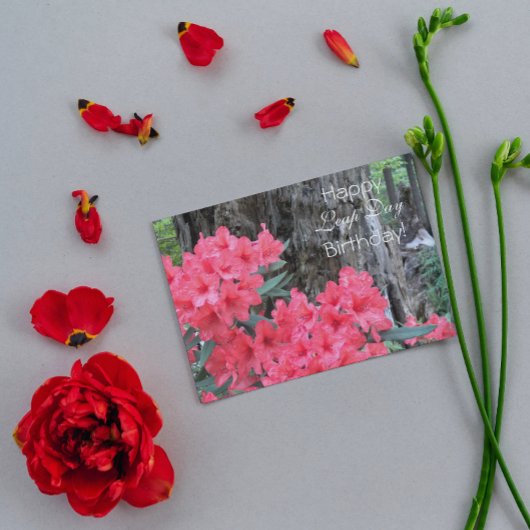 Carte Red Rhododendrons Floral Leap Day Anniversaire