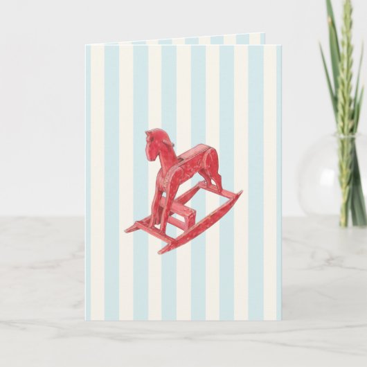Carte Red Rocking Horse rayures (Devant)
