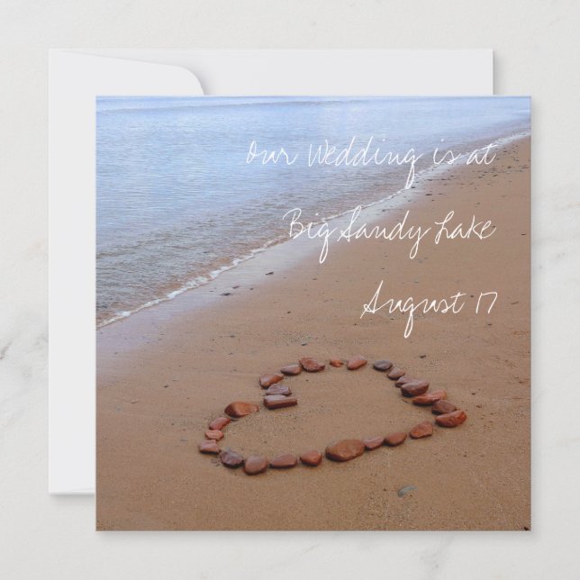 Carte Red Rocks Heart sur la plage de sable (Devant)