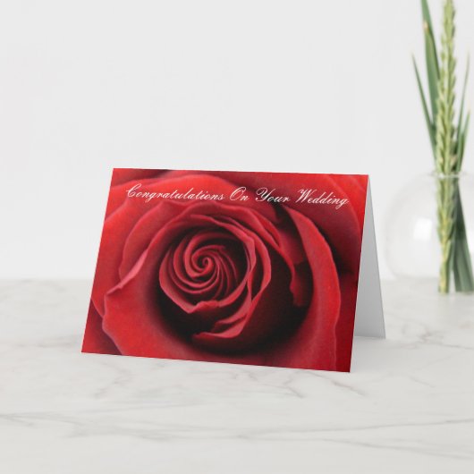 Carte Red Rose Félicitations À Votre Mariage (Devant)