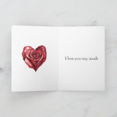 Carte Red Rose Heart Love (Intérieur)