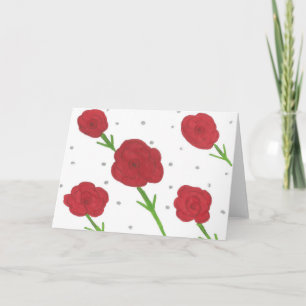 Carte Red Roses All Occasion Grey Card