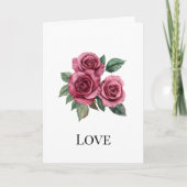 Carte Red Roses Floral Love (Devant)