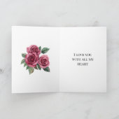Carte Red Roses Floral Love (Intérieur)