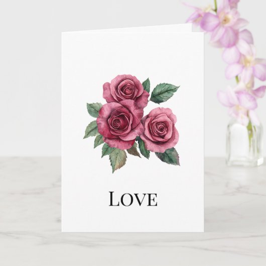 Carte Red Roses Floral Love (Orchidée)