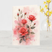 Carte Red Roses Valentine's Day Anniversary (Fleur jaune)