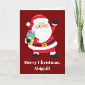 Carte Red Santa Claus Customisé Enfants Noël (Devant)