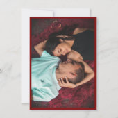 Carte Red Save the date card calendar & photo (Dos)