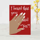 Carte Red Show Fiançailles Ring Afrique-américain Saluta (Fleur jaune)