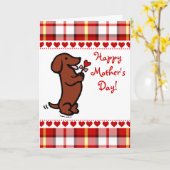 Carte Red Smooth Haired Dachshund (Fleur jaune)