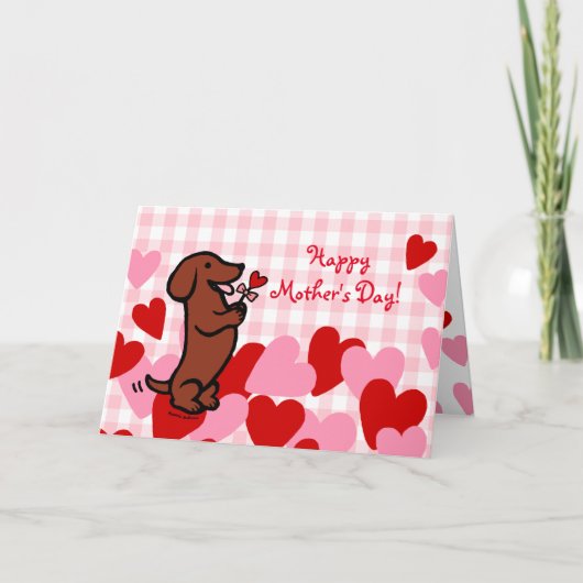 Carte Red Smooth Haired Dachshund (Devant)
