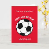 Carte Red Soccer Sport 13e anniversaire (Fleur jaune)