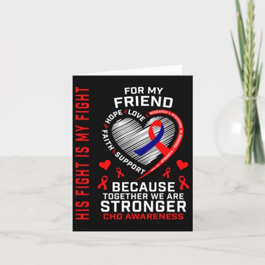 Carte Red Son combat est mon ami de combat Chd Awareness (Devant)
