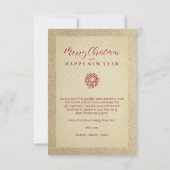 Carte Red Sparkles Snowflakes Christmas Family Photo (Dos)