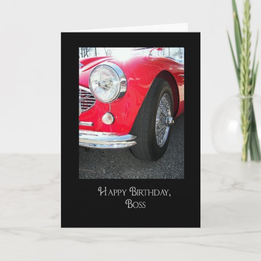 Carte Red Sports Car for Boss Birthday (Devant)