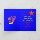 Carte Red Star 1st Birthday Cards for Grandson (Intérieur)