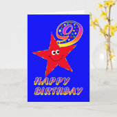 Carte Red Star Happy 9th Birthday (Fleur jaune)