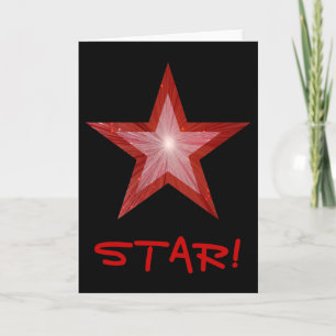 Carte Red Star 'STAR!' noir vertical