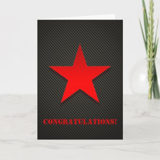 Carte Red Star sur fibre de carbone noire (Devant)