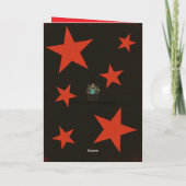Carte Red Stars Black Background Retro Grunge Birthday (Dos)