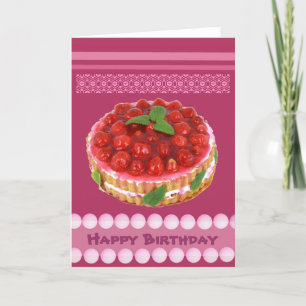 Carte Red strawberry cake birthday