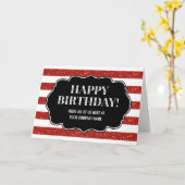 Carte Red Stripes Business De Groupe Anniversaire (Fleur jaune)