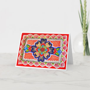 Carte Red Talavera Peinture Mexique Salutation