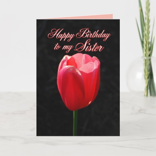Carte Red Tulip Bonne soeur d'anniversaire (Devant)