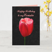 Carte Red Tulip Joyeux Cousin d'anniversaire (Fleur jaune)