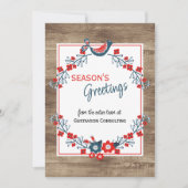 Carte Red Turquoise Blue Bird & Floral Folal Art W (Devant)