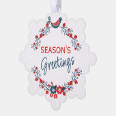 Carte Red Turquoise Blue Bird & Floral Folal Art W (Gauche)