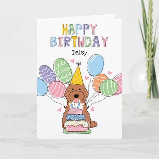 Carte Red Tuxedo Cockapoo Cavapoo Chien Joyeux anniversa (Devant)