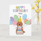 Carte Red Tuxedo Cockapoo Cavapoo Chien Joyeux anniversa (Fleur jaune)