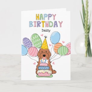 Carte Red Tuxedo Cockapoo Cavapoo Chien Joyeux anniversa