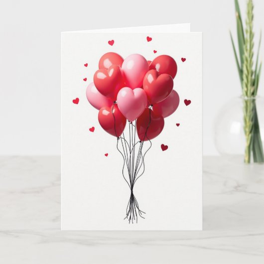 Carte Red Valentine Balloons Card (Devant)