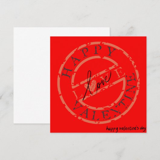 Carte Red Valentines Day (Devant / Derrière)