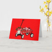 Carte Red Wagon Présente Un Joyeux Noël Nom Christ (Fleur jaune)